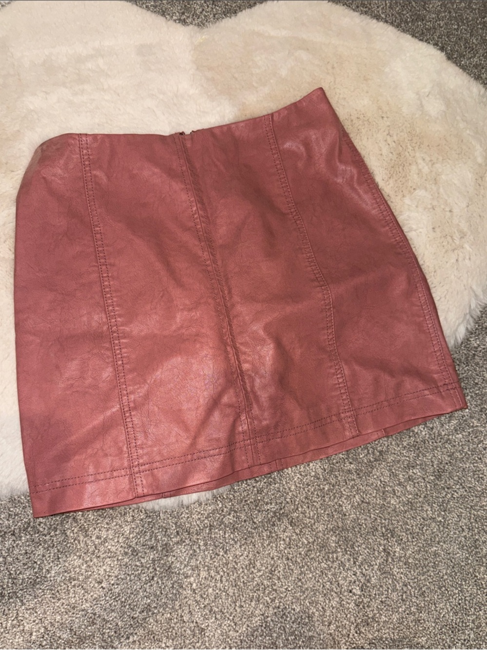 Free People Faux Leather Rose Mini Skirt